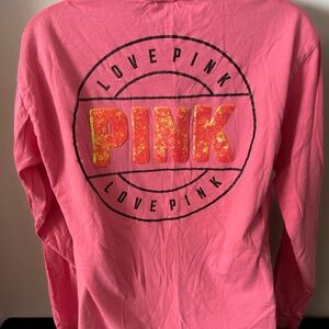 PINK Victoria's Secret V-Neck Long Sleeve Tee